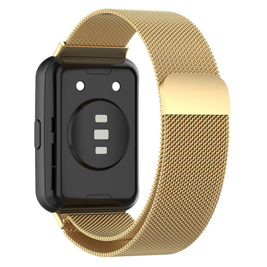 Huawei Watch Fit 2 Zore KRD-01 Metal Kordon Gold