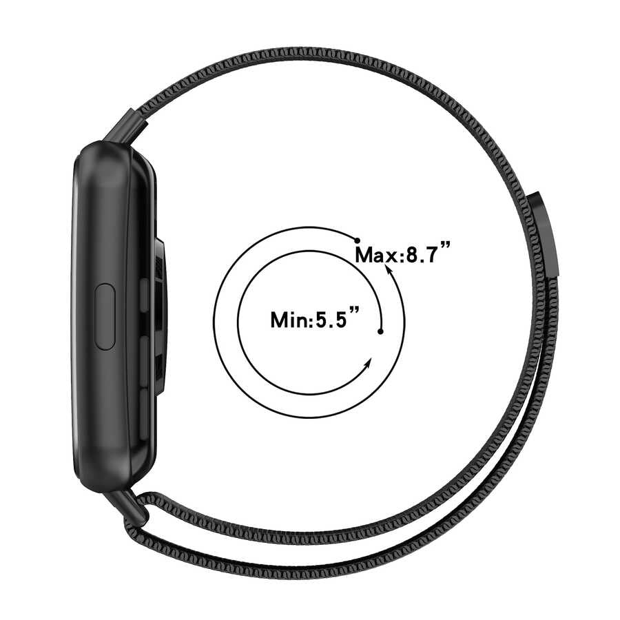 Huawei Watch Fit 2 Zore KRD-01 Metal Kordon Siyah