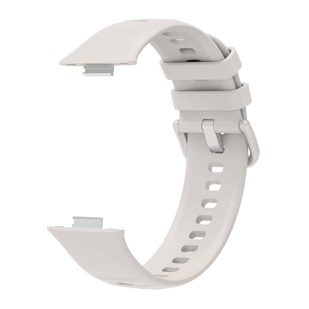 Huawei Watch Fit 3 Band Serisi Klasik Kordon Silikon Strap Kayış Beyaz