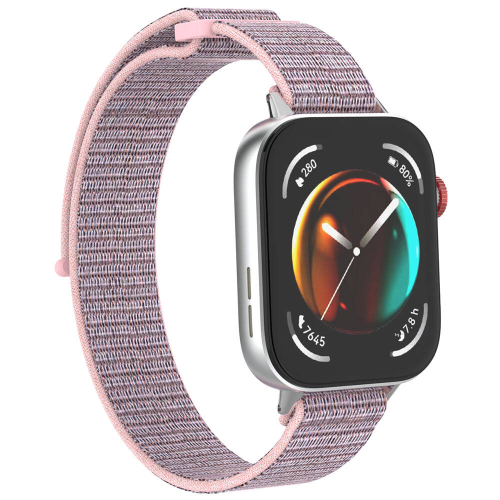 Huawei Watch Fit 3 Zore KRD-03 Hasır Kordon Pink Sand