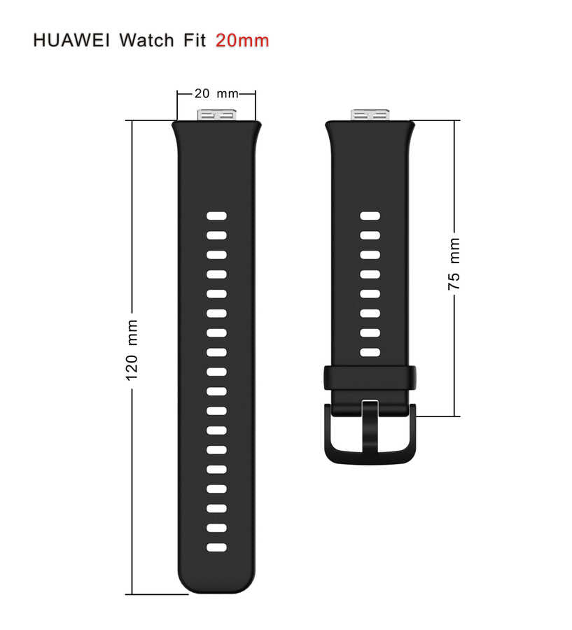 Huawei Watch Fit KRD-43 Silikon Kordon Gri