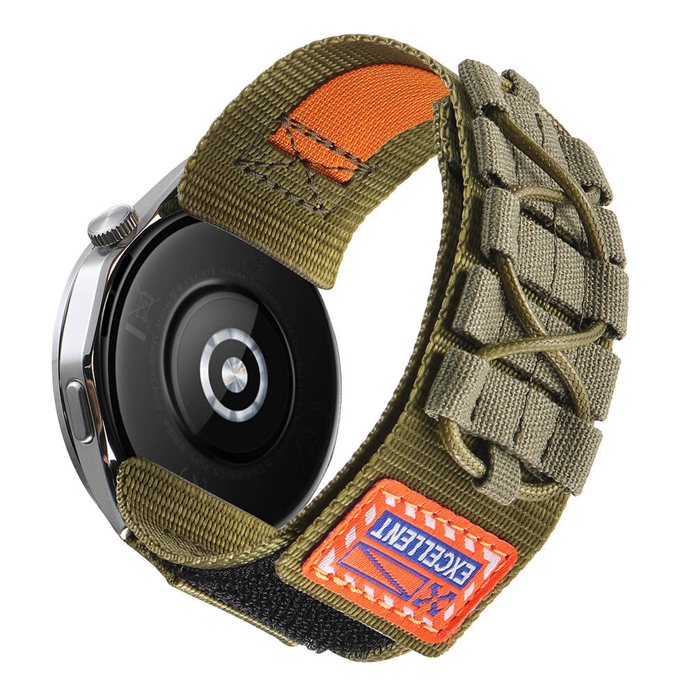 Huawei Watch GT 3 46mm Zore KRD-112 22mm Orbital Örgülü Halat Tasarımlı Naylon Kumaş Hasır Kordon Yeşil