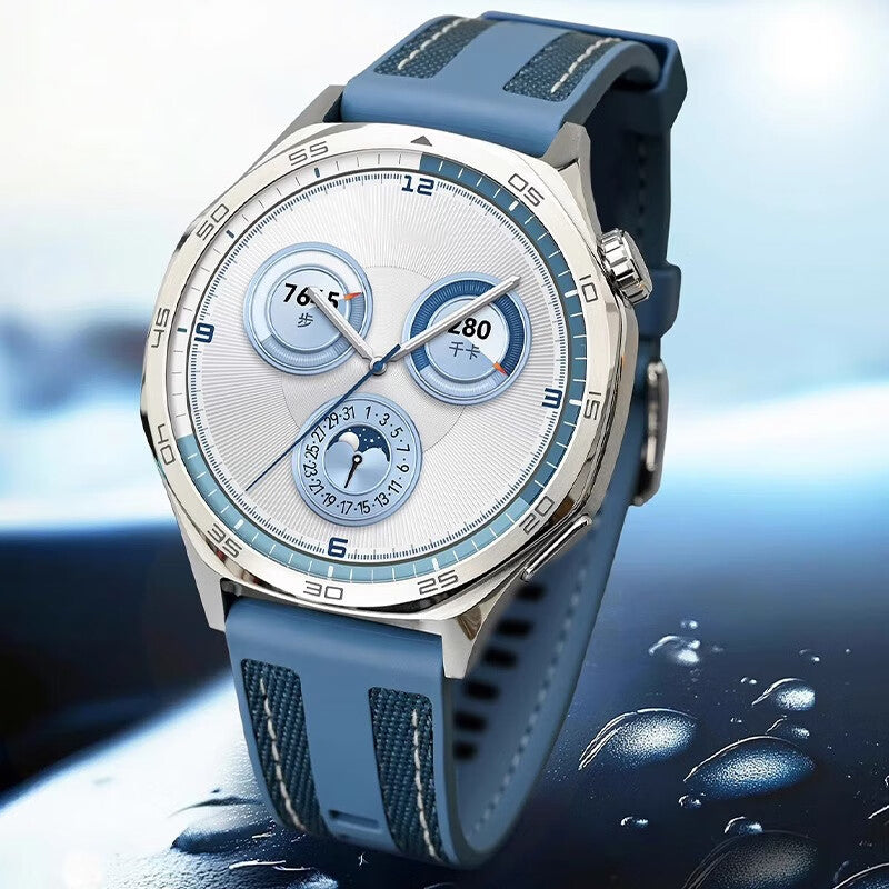 Huawei Watch GT 5 Zore KRD-128 Silikon Kordon Mavi Açık