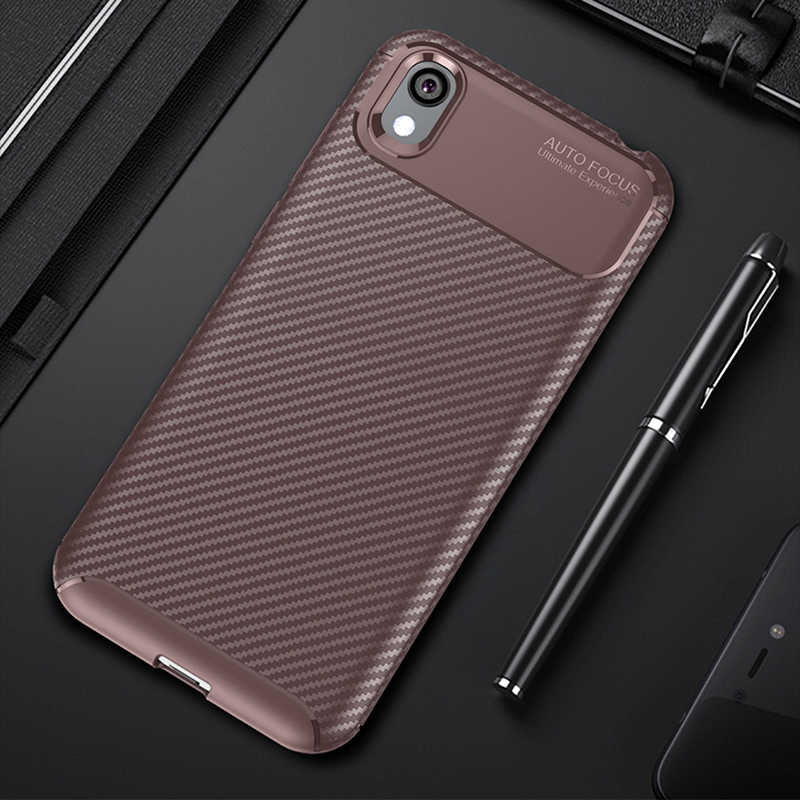 Huawei Y5 2019 Kılıf Zore Negro Silikon Kapak Kahverengi