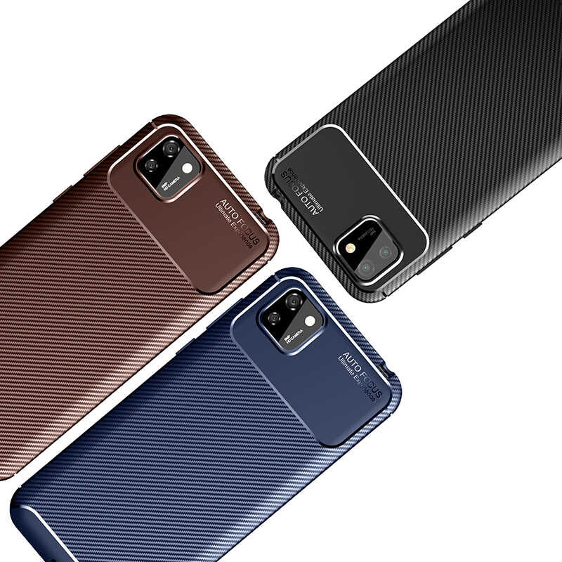 Huawei Y5P Kılıf Zore Negro Silikon Kapak Kahverengi