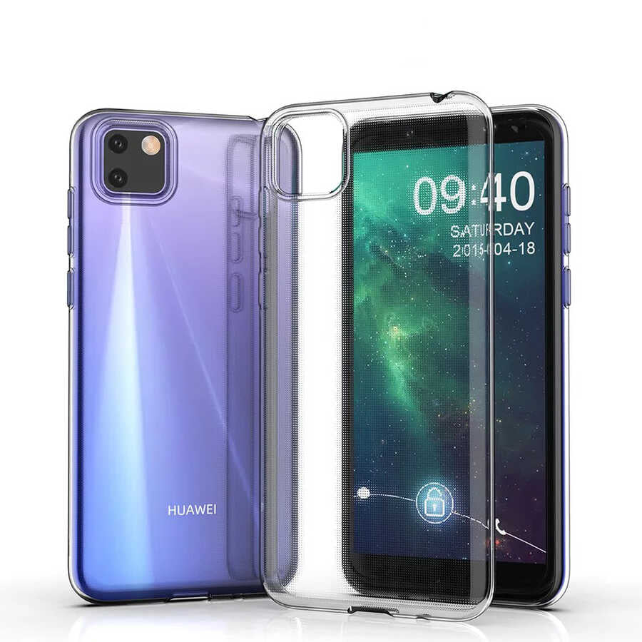 Huawei Y5P Kılıf Zore Süper Silikon Kapak Renksiz
