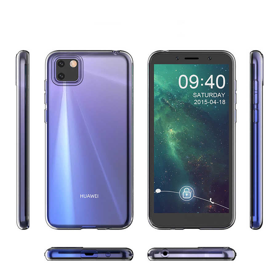 Huawei Y5P Kılıf Zore Süper Silikon Kapak Renksiz