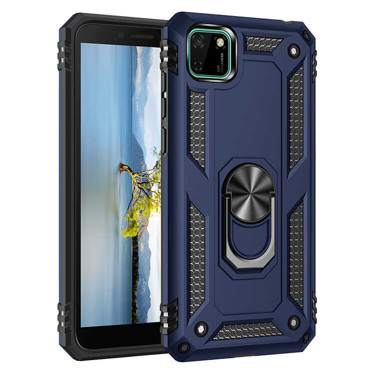 Huawei Y5P Kılıf Zore Vega Kapak Mavi