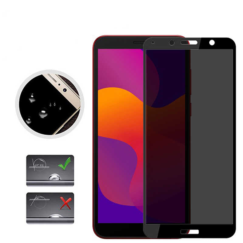 Huawei Y5P Zore New 5D Privacy Temperli Ekran Koruyucu Siyah