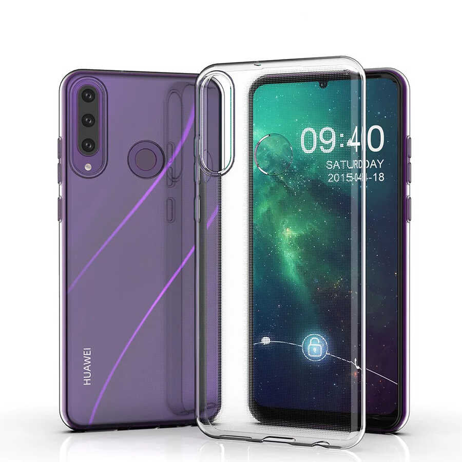 Huawei Y6P Kılıf Zore Süper Silikon Kapak Renksiz