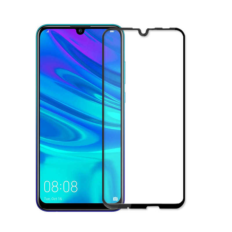 Huawei Y6S 2019 Zore Kenarları Kırılmaya Dayanıklı Cam Ekran Koruyucu Siyah