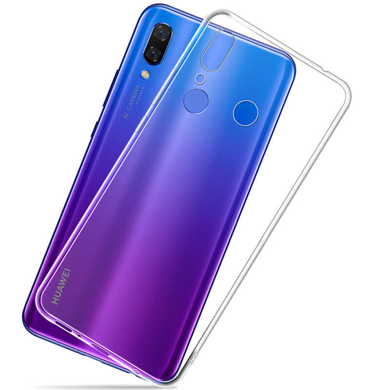 Huawei Y9 2019 Kılıf Zore Süper Silikon Kapak Renksiz