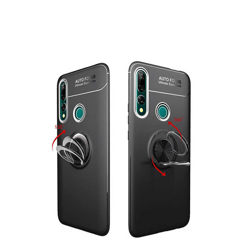 Huawei Y9 Prime 2019 Kılıf Zore Ravel Silikon Kapak Siyah-Mavi