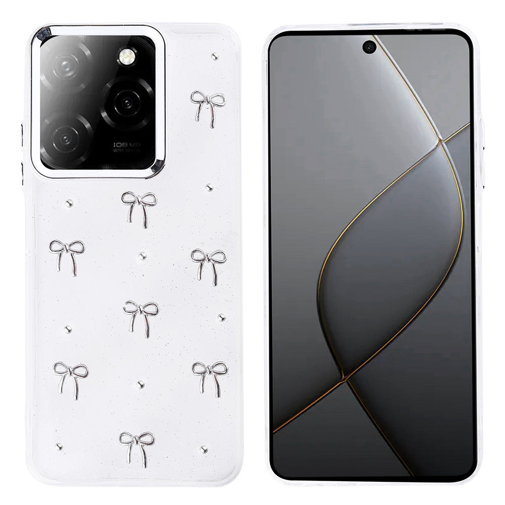 İnfinix Hot 40 Kılıf Airbag Tasarımlı Simli Şeffaf Zore Kutup Kapak Fiyonk