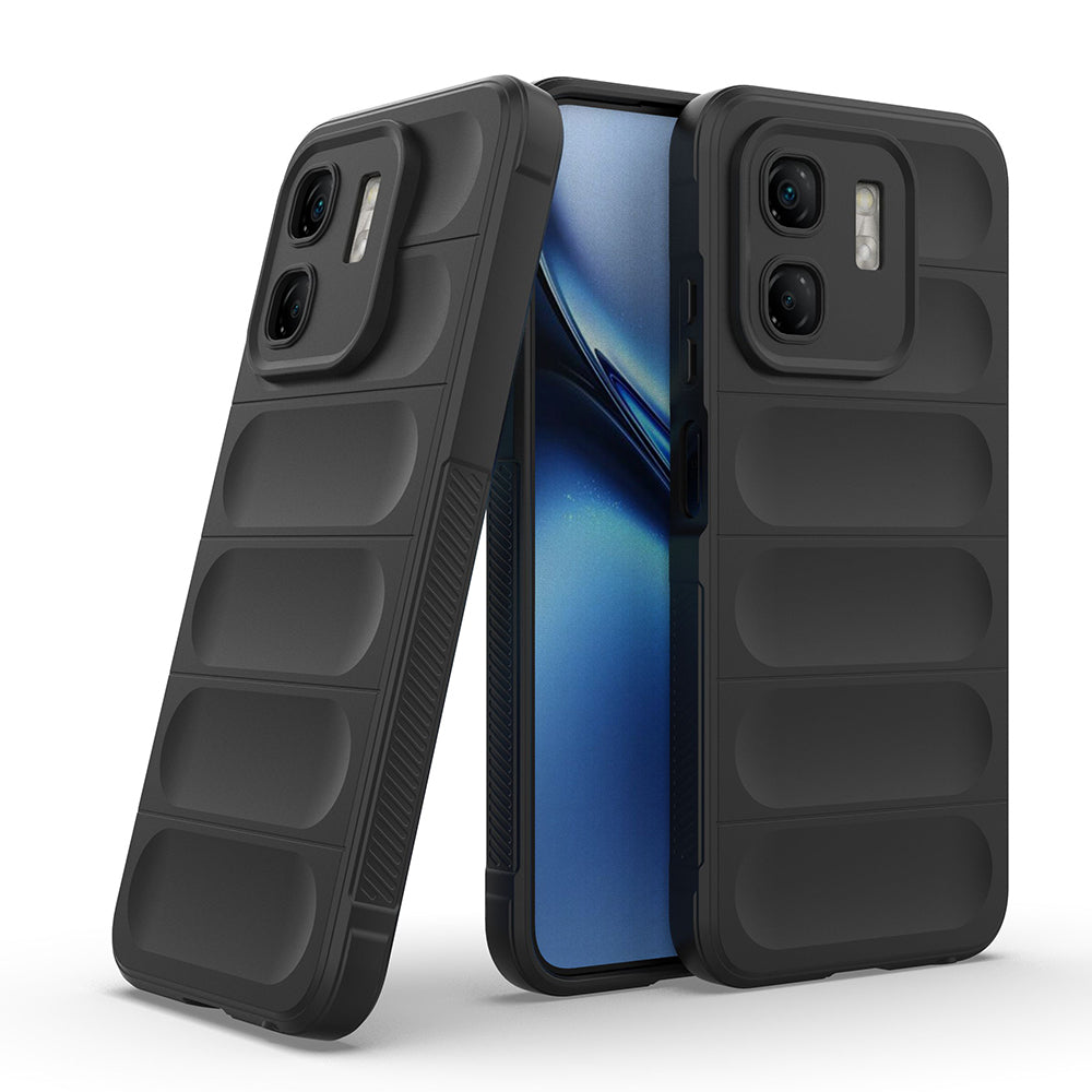 İnfinix Hot 50i 4G Kılıf Esnek TPU Oyuklu Arka Yüzey Tasarımlı Zore Etnik Silikon Kapak Lacivert