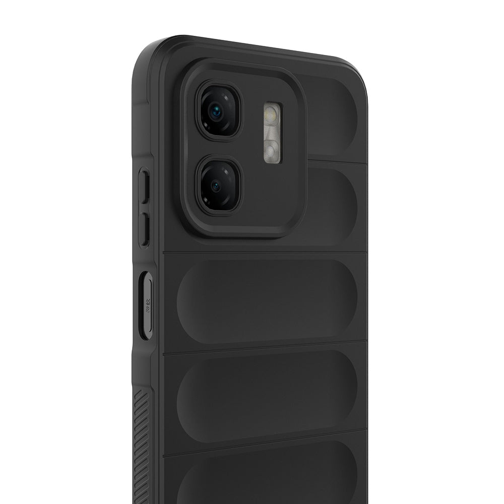 İnfinix Hot 50i 4G Kılıf Esnek TPU Oyuklu Arka Yüzey Tasarımlı Zore Etnik Silikon Kapak Siyah