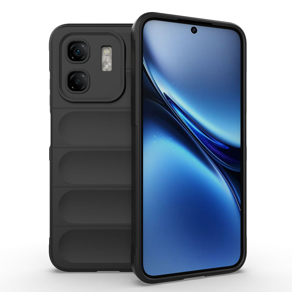 İnfinix Hot 50i 4G Kılıf Esnek TPU Oyuklu Arka Yüzey Tasarımlı Zore Etnik Silikon Kapak Siyah