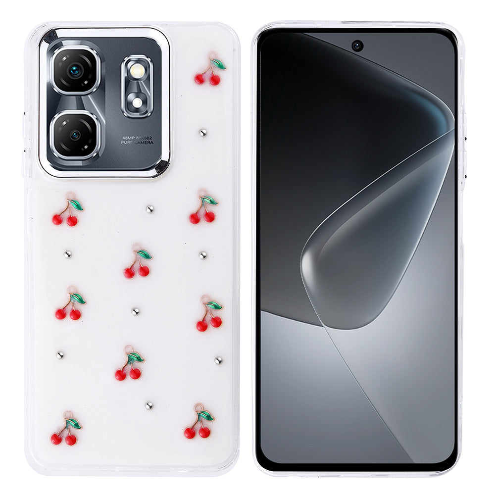 İnfinix Smart 9 Kılıf Airbag Tasarımlı Simli Şeffaf Zore Kutup Kapak Fiyonk