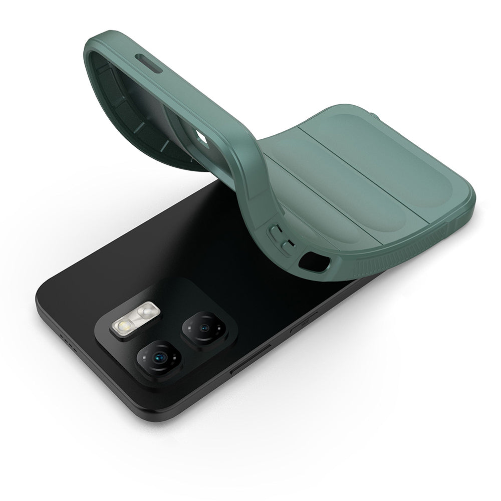 İnfinix Smart 9 Kılıf Esnek TPU Oyuklu Arka Yüzey Tasarımlı Zore Etnik Silikon Kapak Lacivert