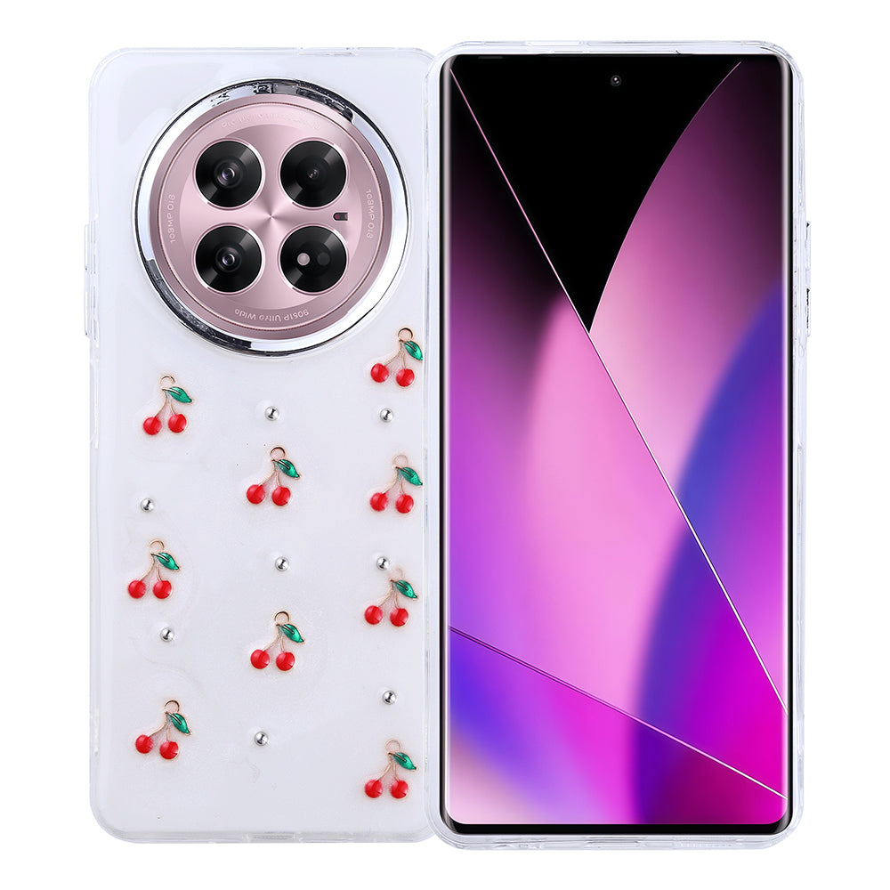 İnfinix Zero 40 5G Kılıf Airbag Tasarımlı Simli Şeffaf Zore Kutup Kapak Kiraz