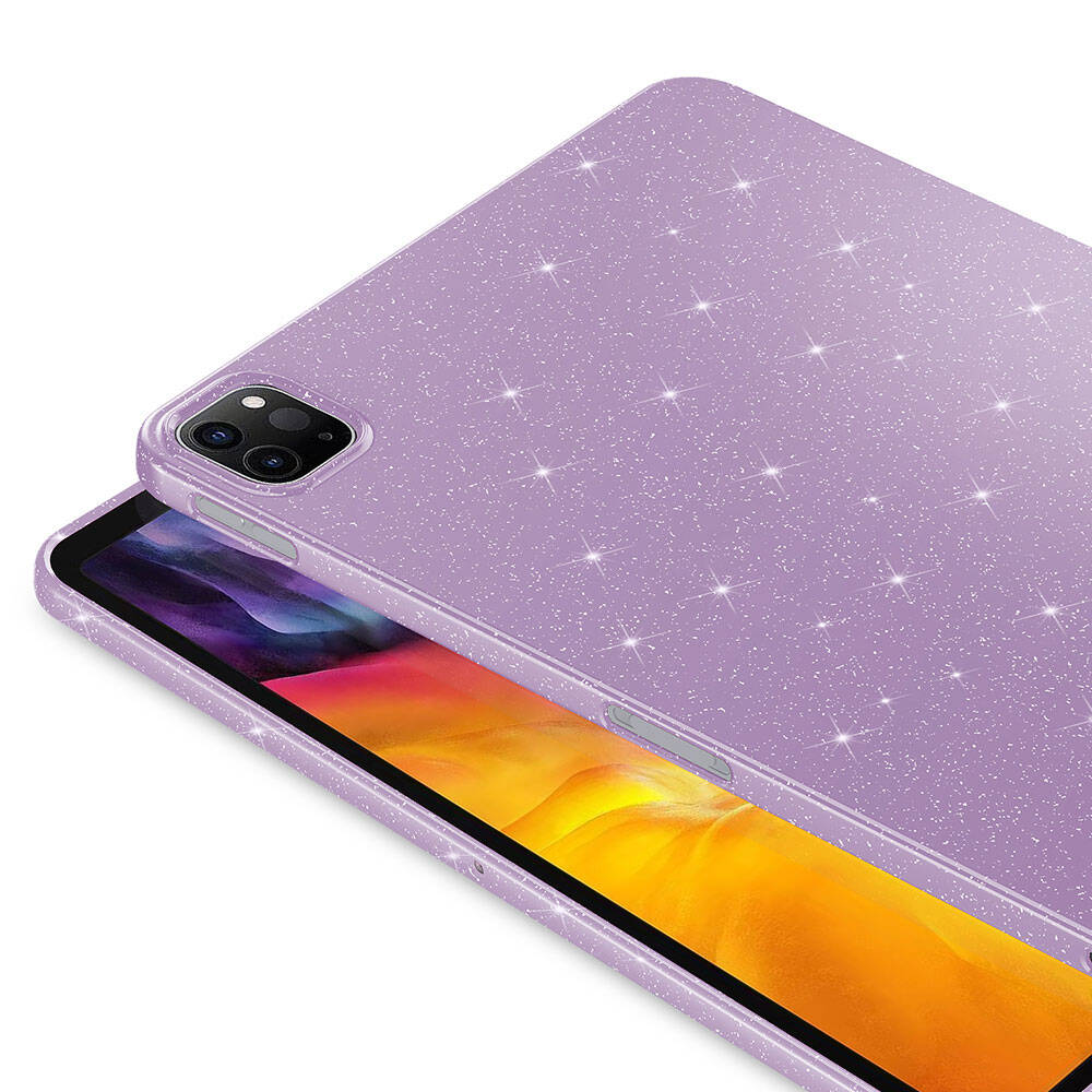 iPad Pro 11 2020 (2.Nesil) Simli Parlak Görünümlü Zore Tablet Koton Kılıf Pembe Koyu