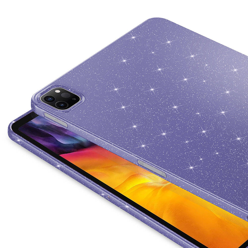 iPad Pro 11 2020 (2.Nesil) Simli Parlak Görünümlü Zore Tablet Koton Kılıf Pembe Koyu