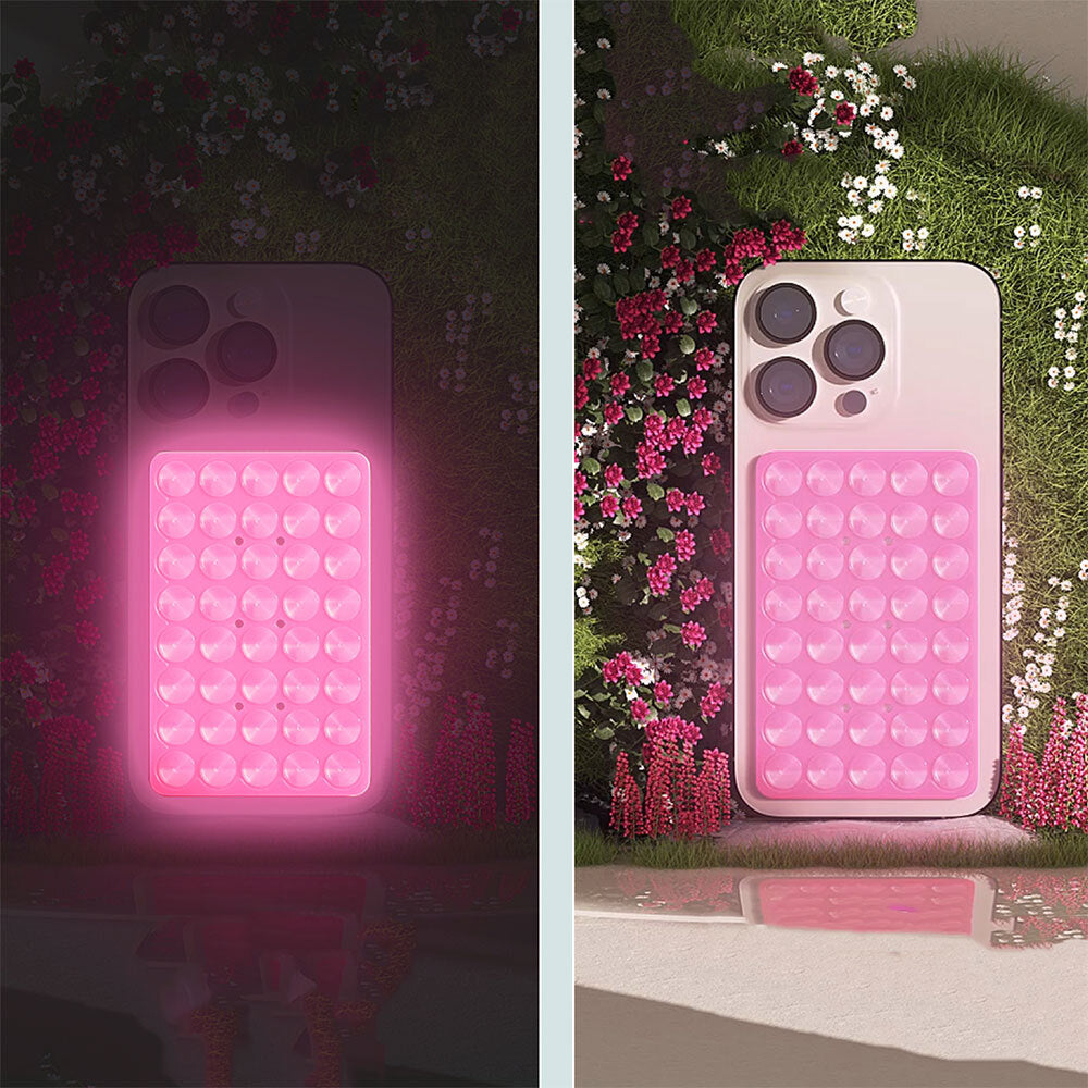 Kare Öpücüklü 02 Fosforlu Silikon Telefon Tutucu Şeffaf