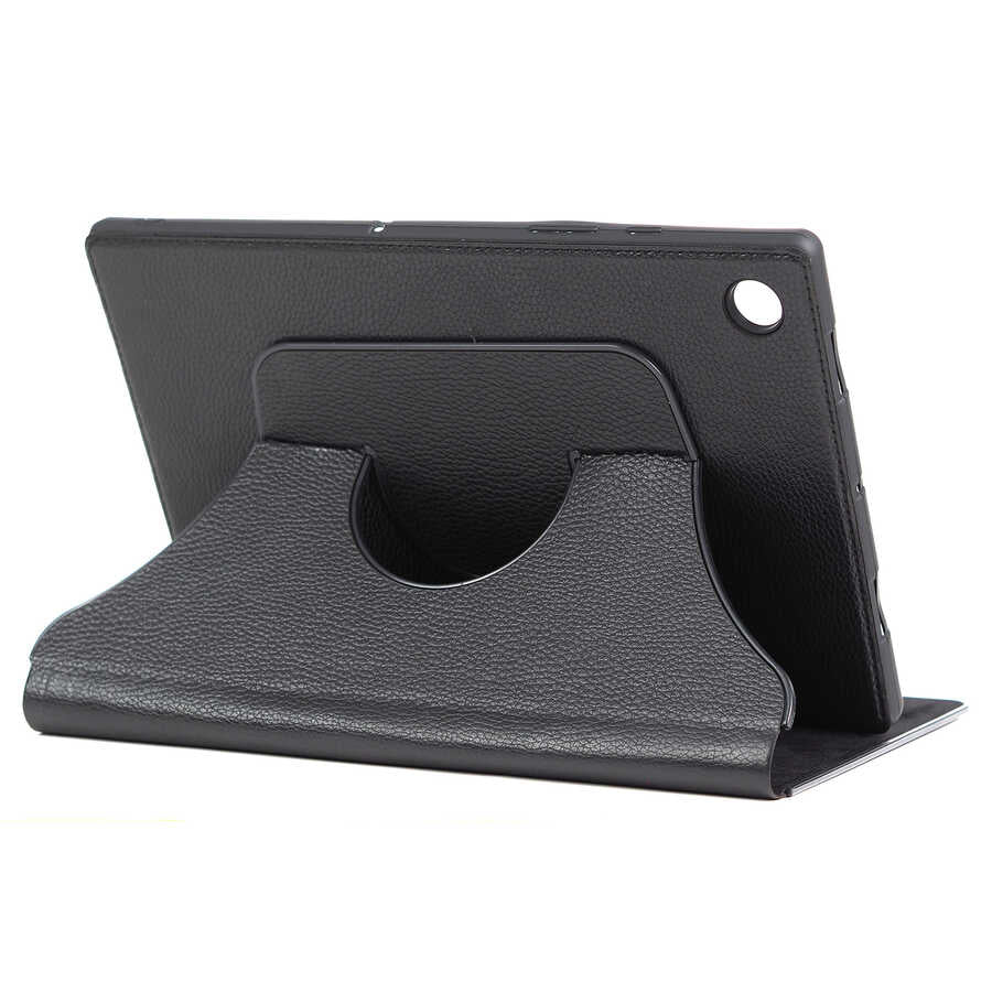 Lenovo Tab M8 Zore Fest Dönebilen Standlı Kılıf Siyah