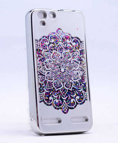 Lenovo Vibe K5 Kılıf Zore Lazer Çiçekli Sıvılı Silikon Pembe Açık