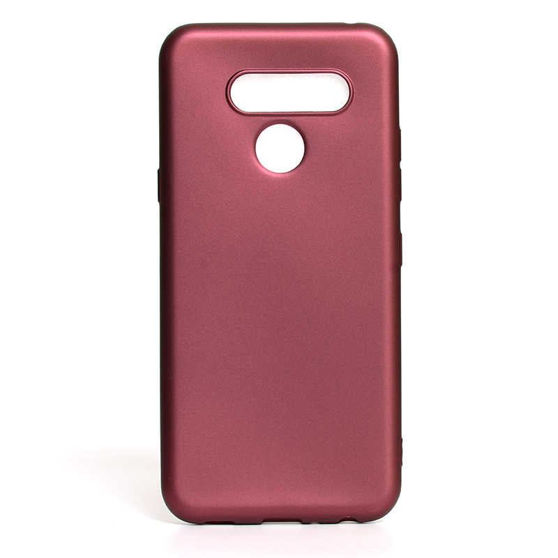 LG Q60 Kılıf Zore Premier Silikon Kapak Mürdüm