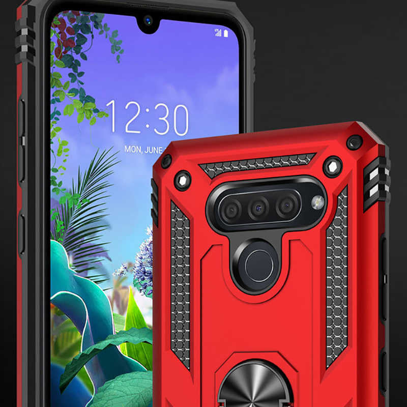 LG Q60 Kılıf Zore Vega Kapak Kırmızı