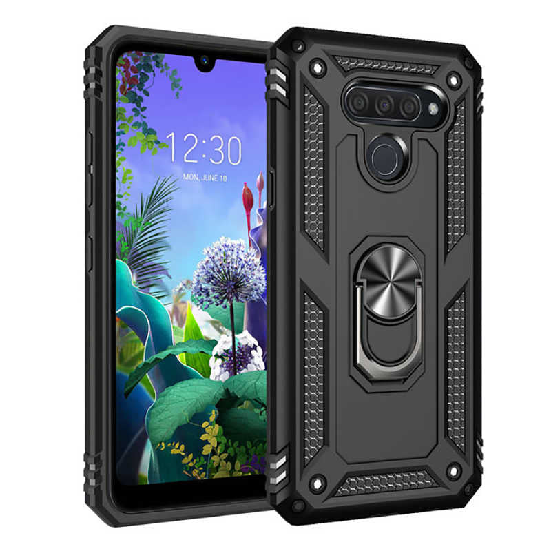 LG Q60 Kılıf Zore Vega Kapak Siyah