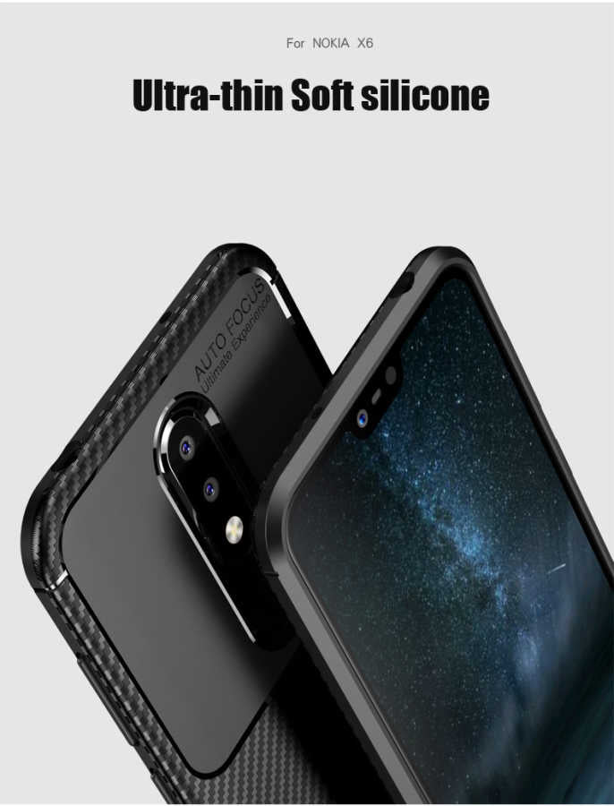 Nokia 5.1 Plus Kılıf Zore Negro Silikon Kapak Siyah