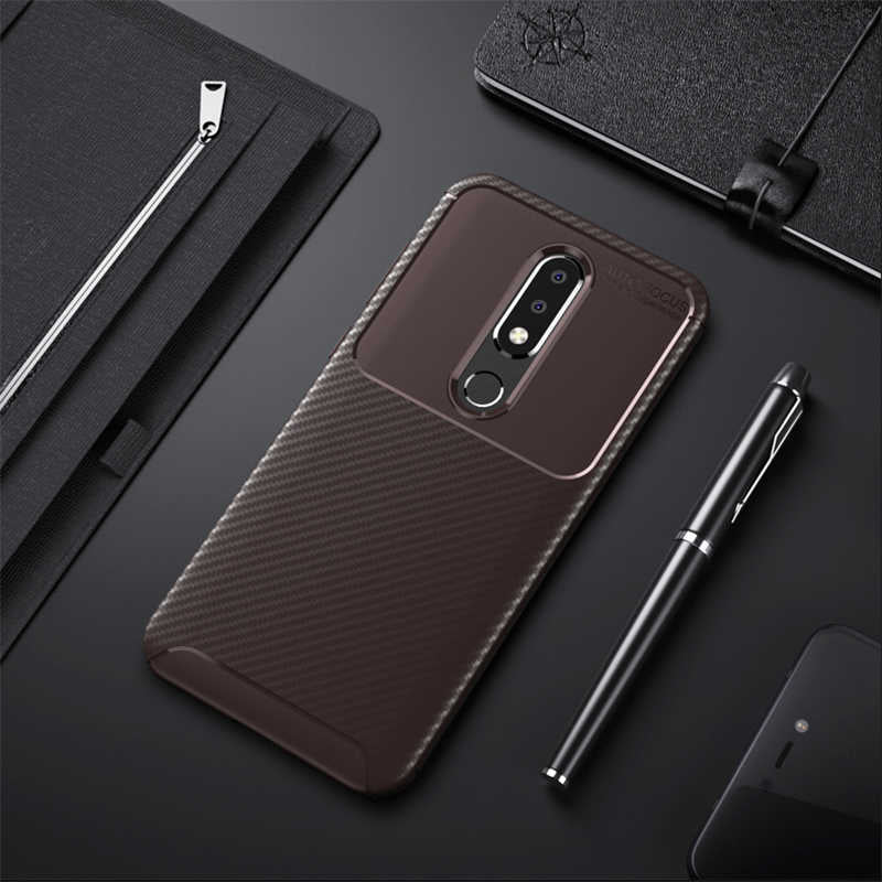 Nokia 5.1 Plus Kılıf Zore Negro Silikon Kapak Kahverengi