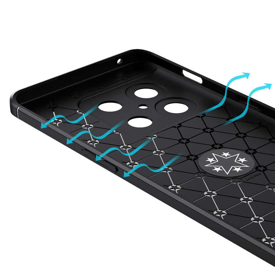One Plus 10 Pro Kılıf Zore Ravel Silikon Kapak Siyah