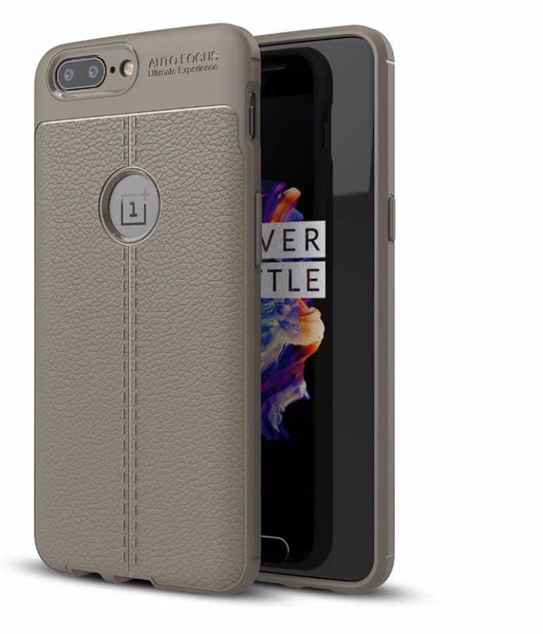 One Plus 5 Kılıf Zore Niss Silikon Kapak Gri