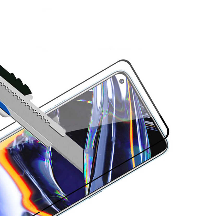 One Plus Nord N10 5G Zore Kenarları Kırılmaya Dayanıklı Cam Ekran Koruyucu Siyah
