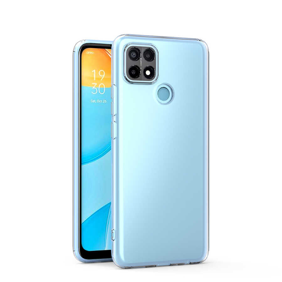 Oppo A15S Kılıf Zore Kamera Korumalı Süper Silikon Kapak Renksiz