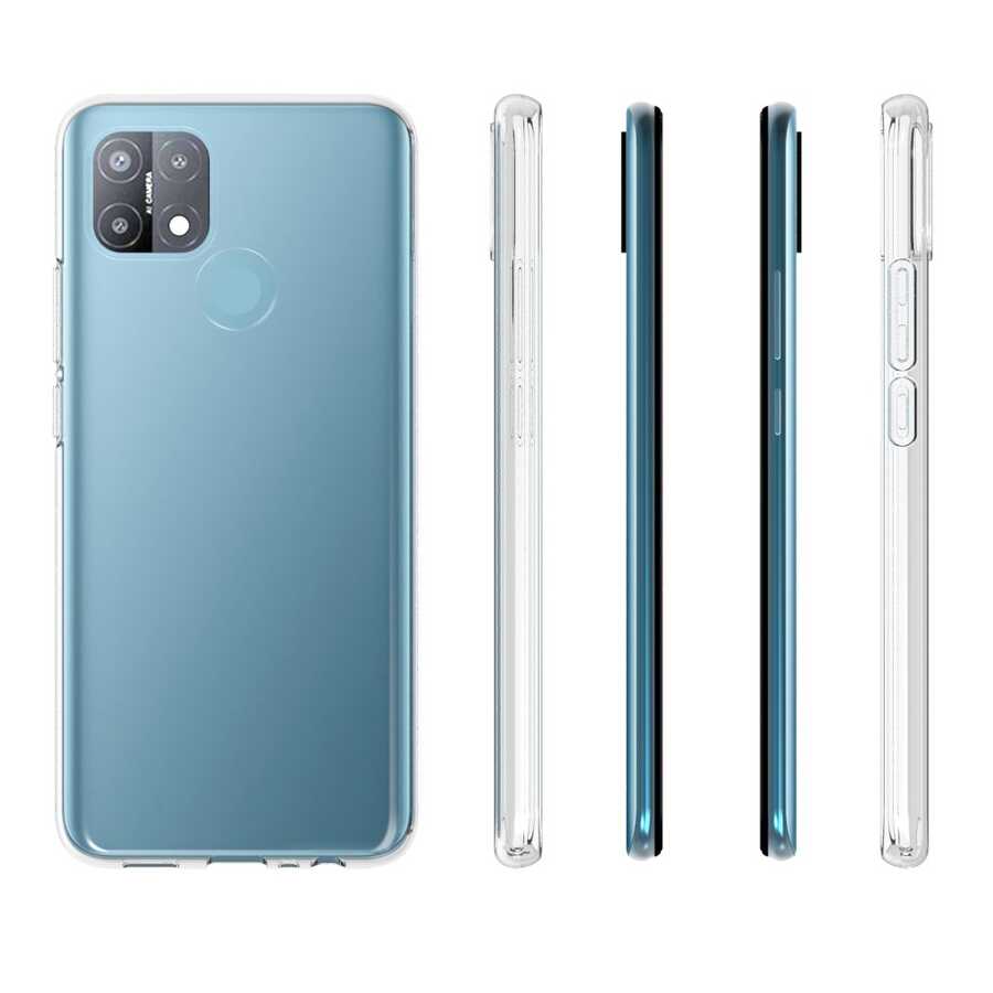 Oppo A15S Kılıf Zore Süper Silikon Kapak Renksiz