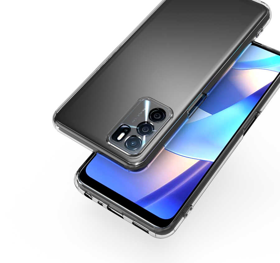 Oppo A16 Kılıf Zore Kamera Korumalı Süper Silikon Kapak Renksiz