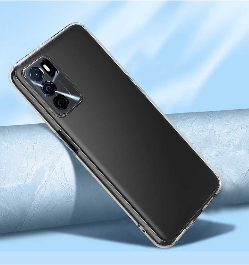 Oppo A16 Kılıf Zore Kamera Korumalı Süper Silikon Kapak Renksiz