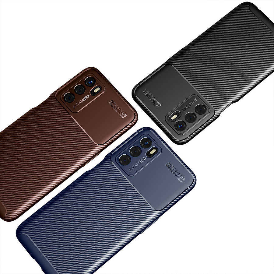Oppo A16 Kılıf Zore Negro Silikon Kapak Kahverengi