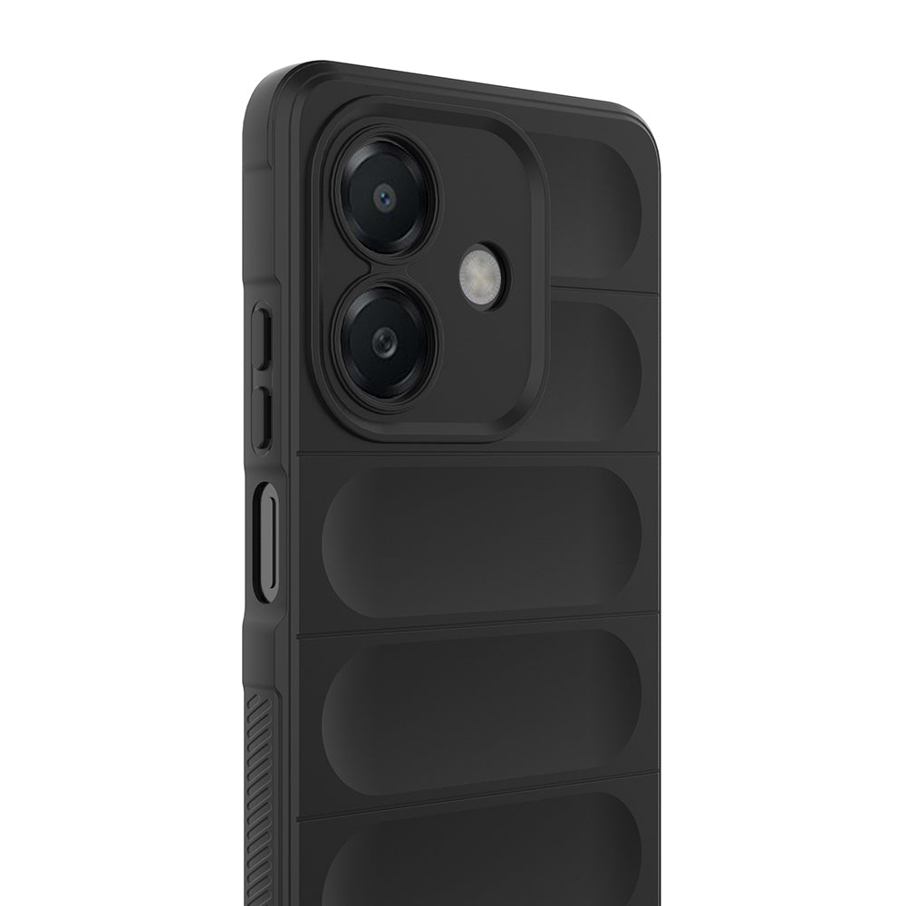 Oppo A3 Kılıf Esnek TPU Oyuklu Arka Yüzey Tasarımlı Zore Etnik Silikon Kapak Siyah