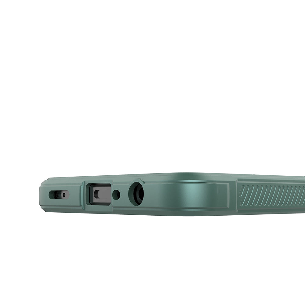 Oppo A3 Kılıf Esnek TPU Oyuklu Arka Yüzey Tasarımlı Zore Etnik Silikon Kapak Koyu Yeşil