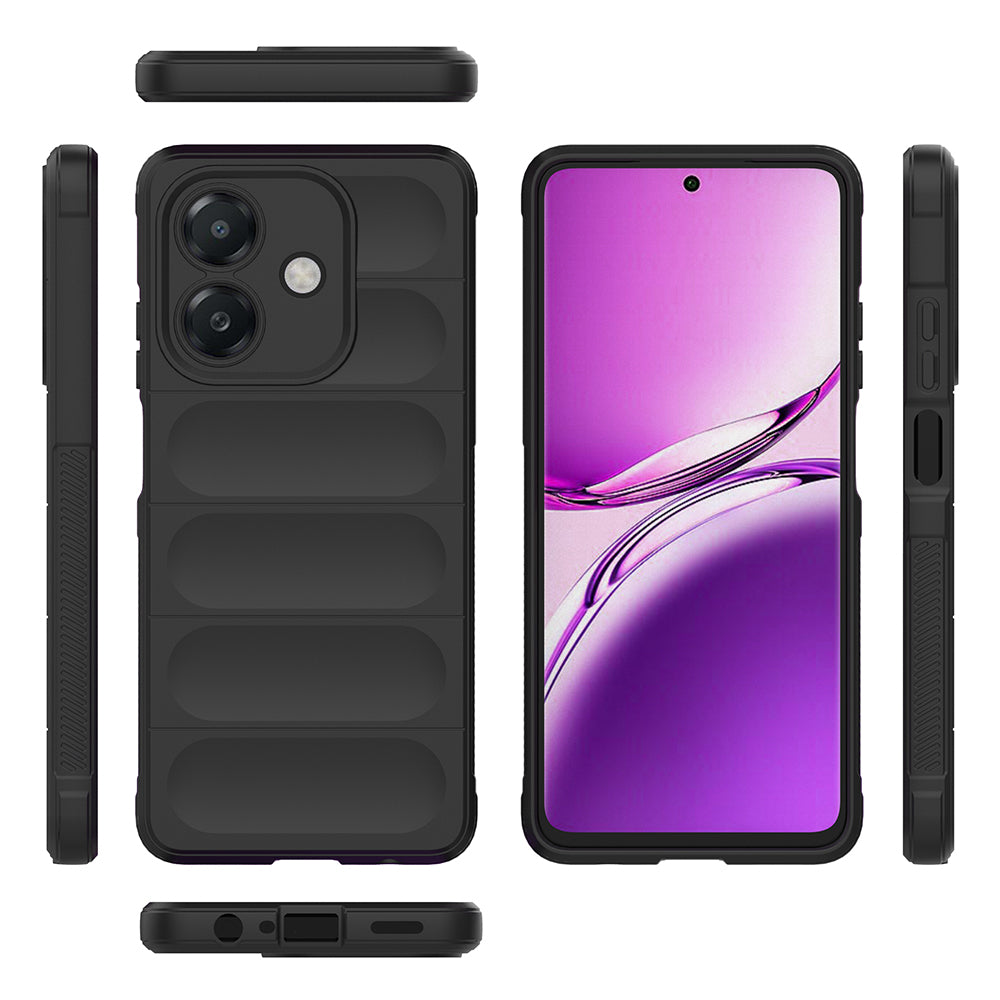 Oppo A3 Kılıf Esnek TPU Oyuklu Arka Yüzey Tasarımlı Zore Etnik Silikon Kapak Lacivert