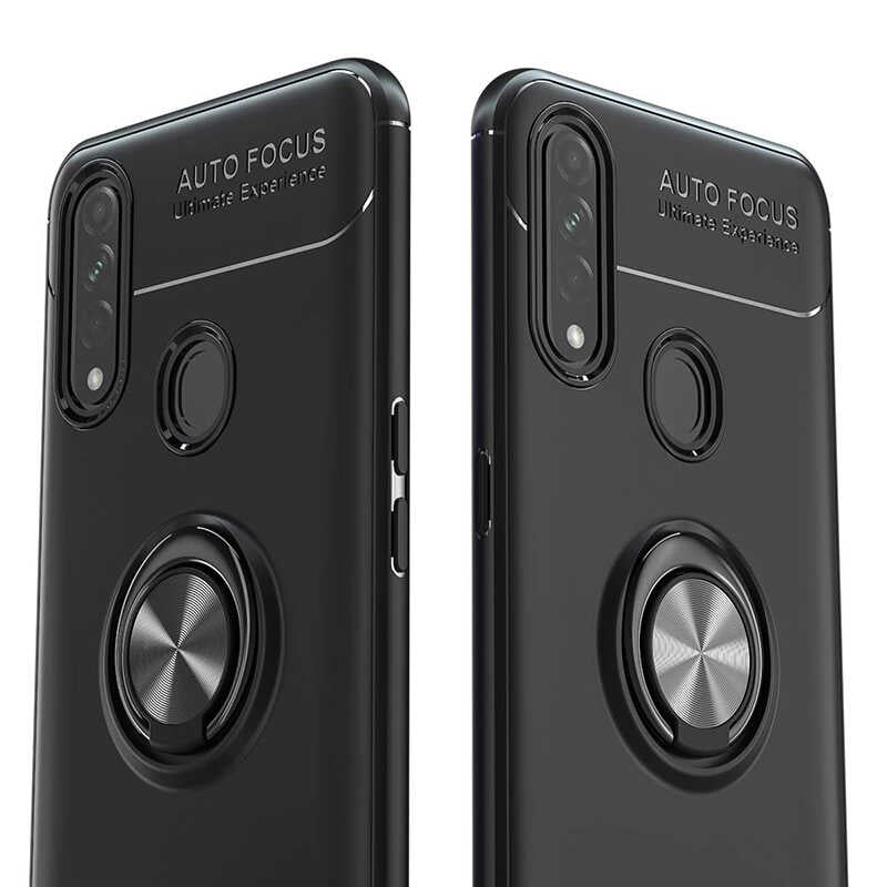 Oppo A31 Kılıf Zore Ravel Silikon Kapak Siyah-Mavi