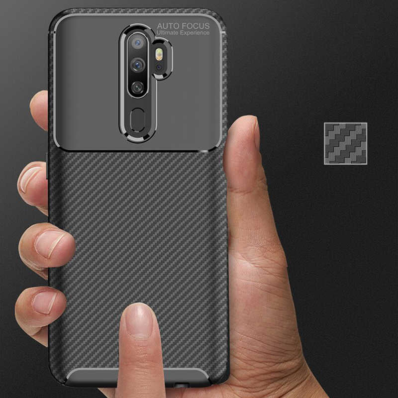 Oppo A5 2020 Kılıf Zore Negro Silikon Kapak Kahverengi