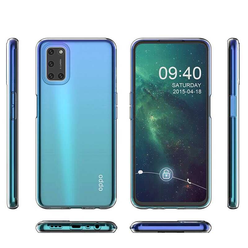 Oppo A52 Kılıf Zore Süper Silikon Kapak Renksiz