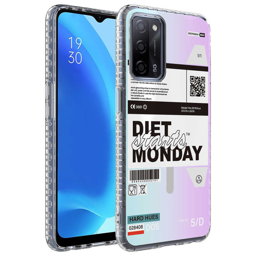 Oppo A54 4G Kılıf Airbag Kenarlı Renkli Desenli Silikon Zore Elegans Kapak NO5