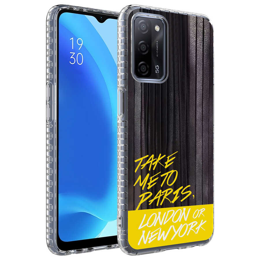 Oppo A54 4G Kılıf Airbag Kenarlı Renkli Desenli Silikon Zore Elegans Kapak NO3